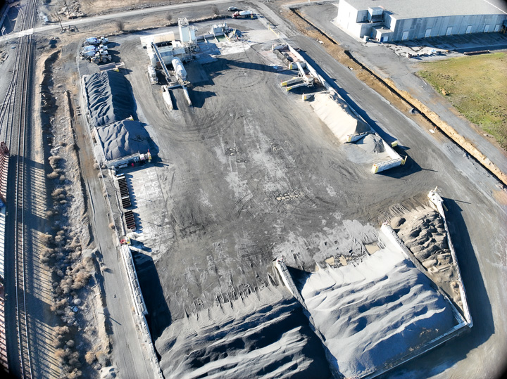 Aerial view of an industrial site
